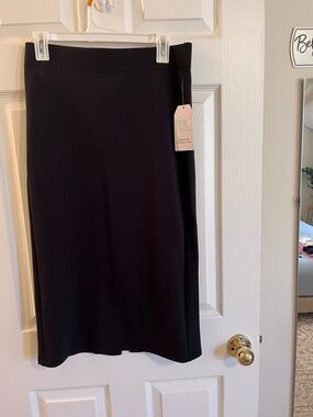 Black Knit Midi Skirt